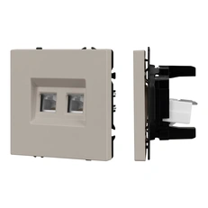 Изображение Розетка компьютерная двойная RJ-45 Arlight NOBE, кашемир soft-touch 059450(1)